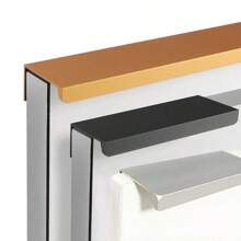 Mango De Sellado De Borde De Aleación De Aluminio En Oro/plata/negro, Adecuado Para Gabinetes, Armarios, Cajones Con Mango Oculto - Multicolor - Ver 1