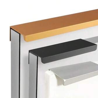 Aluminum Alloy Edge Sealing Handle In Gold/Silver/Black, Suitable For Cabinet, Wardrobe, Drawer Hidden Handle