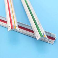 Regla Escalimetro Triangular 30cm Escolar Oficina Dibujo Medicion Arquitecto Preciso escala - Blanco - Ver 3