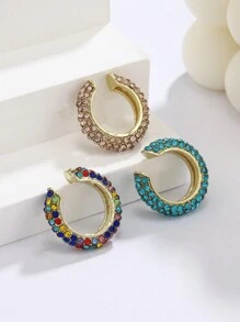 3 cái/bộ Vòng bít tai trang trí bằng đá rhinestone - Nhiều màu - Xem 4