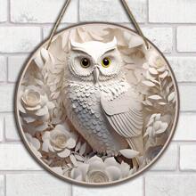 1 件复古木制挂牌，猫头鹰木制挂牌，前门门廊客厅卧室家居装饰，乡村风格圆形墙壁装饰，8x8 英寸，家居装饰，房间装饰，墙壁装饰 - 彩色 - 查看 4