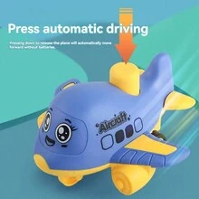 1pc Cartoon Airplane Shaped Press & Go Toy For Kids, Kindergarten Gift - Multicolor - View 5