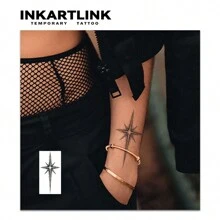 INKARTLINK Star Magic Temporary Tattoos | Revolutionary Plant-Based Formula | 15 Day Waterproof | Realistic Temporary Tattoos | Minimalist Unique Designs - Black - View 3