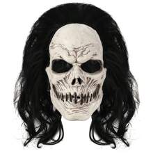 Halloween Costume Scary Latex Mask - White - View 1