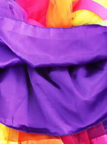 Conjunto de falda de tul arcoiris y diadema de unicornio de colores para niña joven