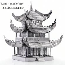 Quebra-cabeça Metálico 3D, Modelo de Montagem DIY, Quebra-cabeça de Fivela de Aço Inoxidável, Modelo de Arquitetura, Sem Necessidade de Cola, Presente de Aniversário, Decoração, Marco