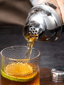 不鏽鋼調酒器套裝,包括調酒杯、量酒器,還有調羹,3入組 - 銀色 - 查看 5