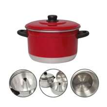 Panela Banho Maria Pudim: Panela, Forma e Cozinheiro em Alumínio - Vermelho - Visão 2