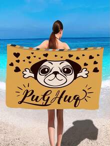 1入組可愛卡通狗印花沙灘巾 - 彩色 - 查看 2