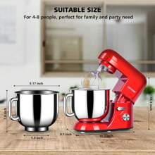 CHEFTRONIC 7-Quart Tilt-Head Stand Mixer - 650W 6-Speed, Multifunctional Kitchen Stand Mixer With Dough Hook, Whisk, Food Mixing Paddle And Butter Paddle - US A Type Plug(110-127V) - View 10