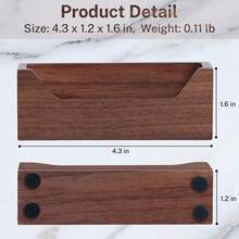 Wood Business Card Holder For Desk Business Card Display Holder Desktop Business Card Stand For Office, Tabletop - Rectangle With Wide Open Design - Trapezoid Wide Open - View 3