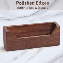 Wood Business Card Holder For Desk Business Card Display Holder Desktop Business Card Stand For Office, Tabletop - Rectangle With Wide Open Design - Trapezoid Wide Open - View 6