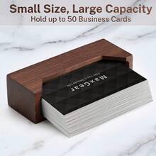 Wood Business Card Holder For Desk Business Card Display Holder Desktop Business Card Stand For Office, Tabletop - Rectangle With Wide Open Design - Trapezoid Wide Open - View 4