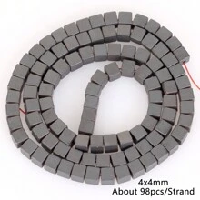 1條天然赤鐵礦石黑色啞面幾何圖案愛心立方圓珠珠寶製作配件耳環項鍊diy配件 15" - 彩色 - 查看 15