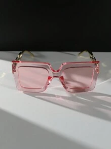 Juego de 5 piezas/3 piezas/1 pieza Gafas con montura cuadrada multicolor para mujer, elegantes y sencillas, accesorios de moda personalizados para uso diario, ir al trabajo, vacaciones y playa - Multicolor - Ver 9