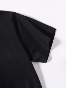 少年男孩2件套夏季服裝，印有字母的短袖T恤和短褲