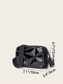 حقيبة كتف للهاتف المحمول Irisaa بشكل صندوق ABS صلب - حقيبة Crossbody بسطح نمطي 3D صغيرة لحافظة الهاتف المحمول للتعليق ، خفيفة الوزن ، عملية وعادية للأعمال التجارية ، حقيبة Crossbody محببة بنمط صغير للفتيات المراهقات وطلابي الجامعات، المبتدئين  والعاملين في القطاع الخاص للعمل ،والدراسة والمواصلات ، مثالية لمهرجان الموسيقى - الأسود - مشاهدة 5