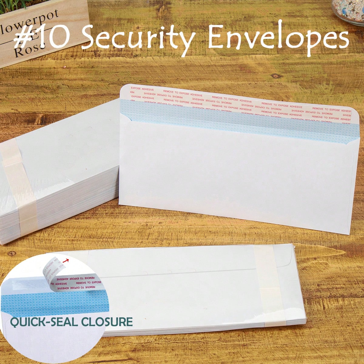 50pack- White Security Self-Sealing Envelopes (4.1*9.5inch), No Window, Ideal For Mailing Sensitive Documents In Banks, Corporates And Businesses, With #10 Super Strong Adhesive And High Security Tinted Pattern Back To School