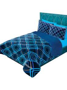 Cobertor Grueso Aborregado Super Calientito y Suave Matrimonial. - azul real - Ver 2