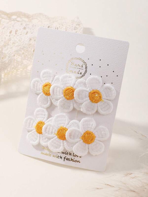 Set de 2 pinzas para el cabello con forma de flor de unicolor para el flequillo de niñas bebé, ideal como regalo de San Valentín