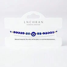 4 cái/bộ Phong cách Bohemian Của phụ nữ Có thể điều chỉnh Dệt Vòng tay Với Tự nhiên Hạt đá , Không giới tính Thiết kế , Lý tưởng Như Đồ trang sức Món quà Đối với Cổ tay Hoặc Mắt cá chân - Nhiều màu - Xem 16
