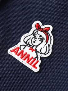 Annil Girls Summer Leisure Sports Style Polo Polo Polo Collar Short Sleeve Dress - Royal Blue - View 4
