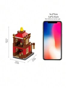 1入組街景建築模型/微小型微粒建築積木玩具,創意有趣的臭豆腐車/章魚小丸子車/冰淇淋車/新鮮果汁車/烤栗子車/熱狗面包車/串燒車/甜點車結構拼圖裝配,學習益智遊戲 - 彩色 - 查看 8