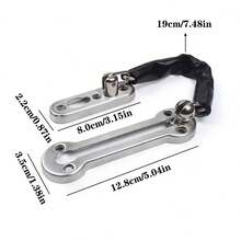1pc Stainless Steel Anti-Theft Door Chain With Leather Protective Cover For Home And Hotel Security - Silver - View 10