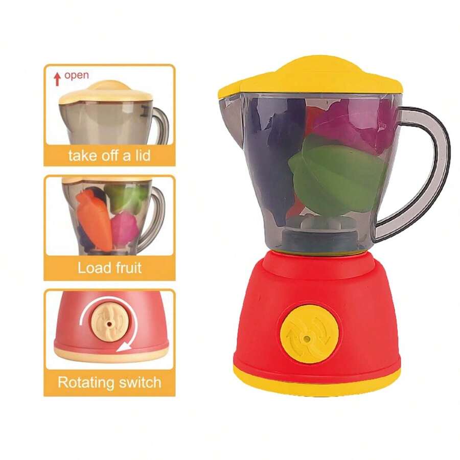 5 Pcs Kitchen Toys Children Pretend Play Juicer Blender Mixer Toy Set Birthday Party Juice Machine Gift - Red - View 1