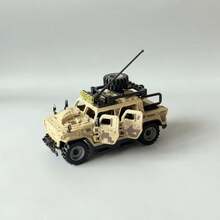 Juguete modelo de vehículo blindado amarillo del desierto de bloques de construcción para el desarrollo intelectual de niños, regalo de cumpleaños, decoración de habitación - Albaricoque - Ver 5