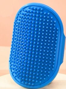 多功能攜帶方便的矽膠寵物浴刷，易於清洗，專為清潔狗和貓的特殊工具 - 藍色 - 查看 5