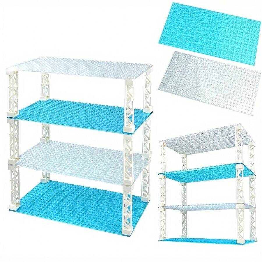 16x32 Dot Transparent Minifigure Transparent Base Plate, Building Blocks Toy For City Architecture, Room Decor, Black Bricks, Infant Base Plate, City Blocks, Building Blocks Base, Baby Skateboard, Bricks - Multicolor - View 1