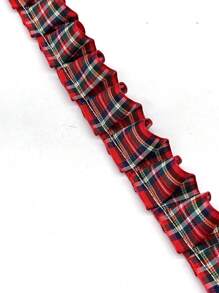 1 Yard 2.5cm Checked Weave Ribbon Ruffled Clothing Decoration Doll Skirt Hem Diy Fabric Material - Multicolor - View 1