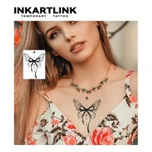 Inkartlink Revolutionary Technology Tattoo, Semi-Permanent Tattoo, Butterfly, Waterproof, Long-Lasting Temporary Tattoo, Realistic Fake Tattoo, Plant-Based, Magic Tattoo - Black - View 3