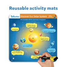 Skillmatics Educational Game - Space Explorers, Reusable Activity Mats With 2 Dry Erase Markers, Gifts For Ages 6 To 9