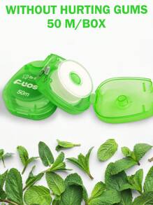 Dr.Emma 2入組薄荷口味牙線卷，深層清潔牙線，可攜式一次性牙線棒，適用於旅行和日常生活 - 綠色 - 查看 5
