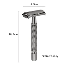 1PC Dao cạo râu nam Barber Shaver Shaver cạo râu thủ công Classic Black Golden Woman Máy cạo râu hai lưỡi có thể điều chỉnh Lưỡi dao cạo râu cho gia đình và du lịch - Nhiều màu - Xem 3