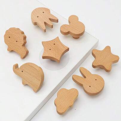 Manillas De Gabinete De Animales De Madera Soporte De Nubes De Madera Manillas De Muebles Para Gabinete Y Cajones Pomos De Puerta Perillas De Puerta De Armario De Cocina
