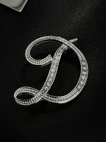 1件男女皆可穿戴的字母設計brooch,獨特裝飾服飾,適合日常穿著 - 銀色 - 查看 7