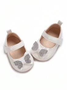 2024 新款防滑公主平底鞋蝴蝶结设计适合0-1岁女婴 - 白色 - 查看 6