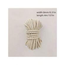 1pc (4mm/0.16in-8mm/0.31in) Wide Macrame Cord, Suitable For Festival Decoration, Gift Weaving Crafts, Handicrafts DIY, Textile & Jewelry Decoration, Wedding & Party Decoration, Home Decoration Braided Rope - Beige - View 8