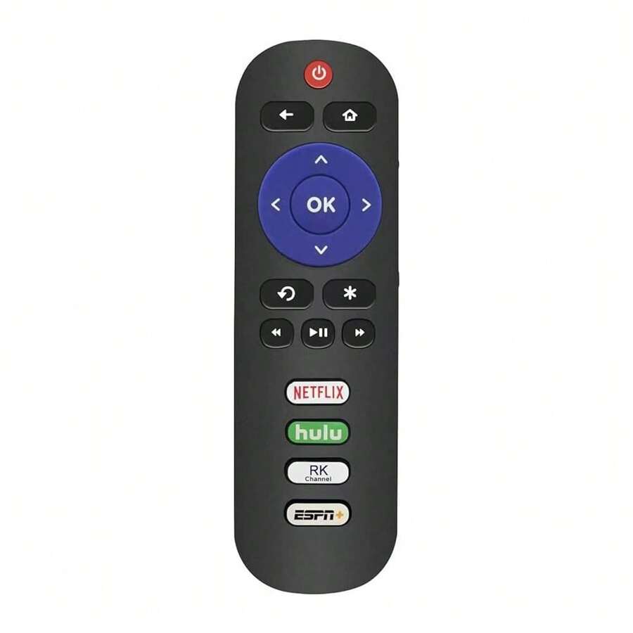 Replacement Remote Control RC280 Fit For TCL ROKU TV With N Etflix/Hulu/Roku Channel/ESPN - 黑色 - 查看 1