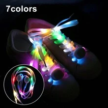 Led Light Up White Shoelace, Blinking Shoelace For Night Parties, Music Concerts, Dance Parties, Graduation Ceremonies Running, Skating, Cycling, Ktvs, Cool Light Fluorescent Mixed Color Performance Shoelace - Multicolor - View 19