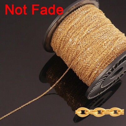 100cm 1/1.5/2/2.5mm Stainless Steel Gold Color Chain DIY O Shape Cross Chains For Necklace Bracelets Jewelry Making Accessories