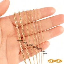 100cm Cadena De Acero Inoxidable Color Dorado 1/1.5/2/2.5mm En Forma De O, Para Hacer Joyas De Bisutería Como Collares Y Pulseras