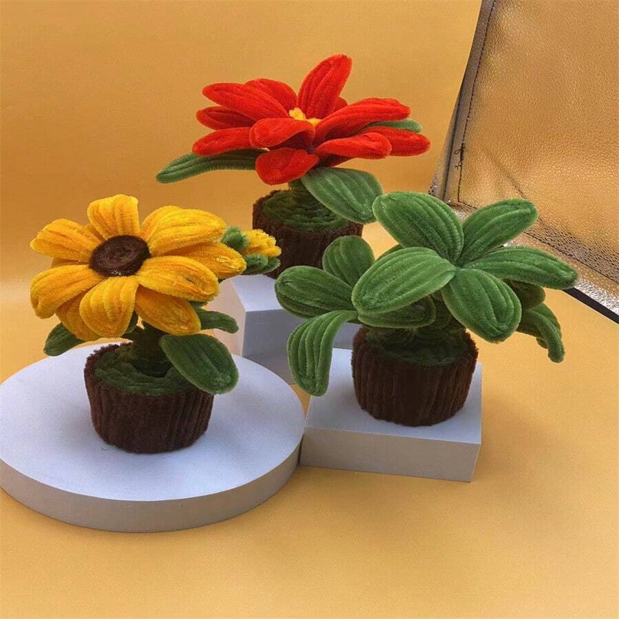 Indoor Balcony Handmade Realistic Flower & Plant Decor - Multicolor - View 1