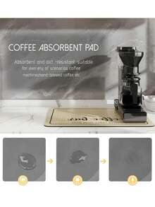 1pc American Minimalist Style Kitchen Draining Mat, Coffee Machine Pad, Quick Water Absorption, Keep Countertops Dry - Grey - View 9