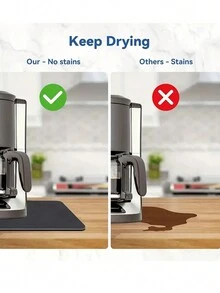 1pc American Minimalist Style Kitchen Draining Mat, Coffee Machine Pad, Quick Water Absorption, Keep Countertops Dry - Grey - View 5