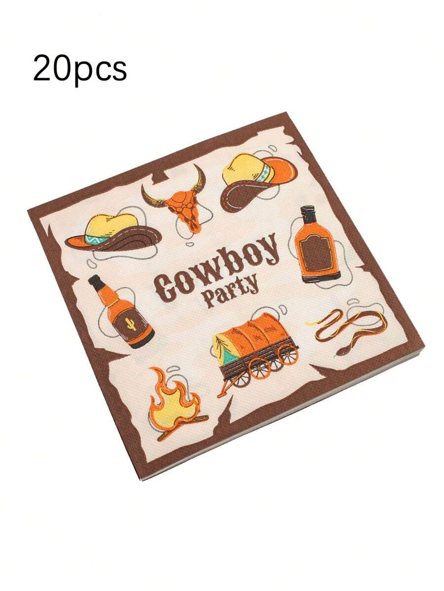 20pcs Calgary Stampede, Western Cowboy Themed Party Napkins, Birthday Themed, Sphenoid Butter