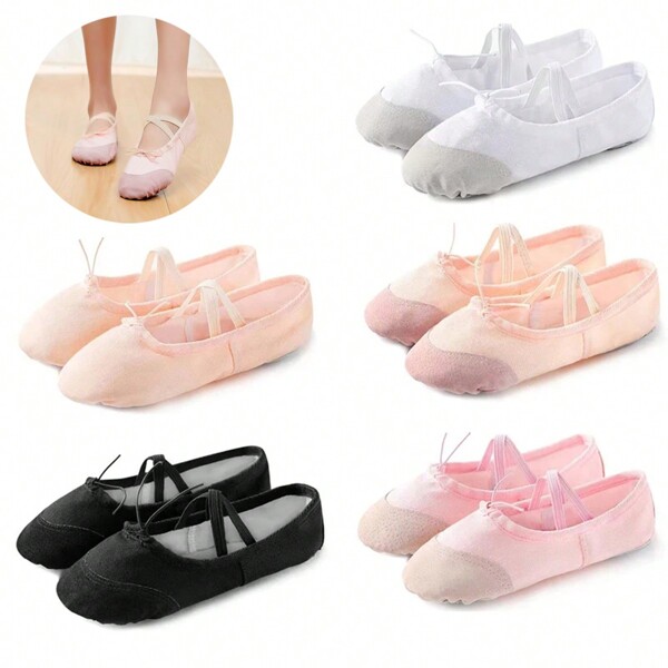 1pair Women's Slip-On Dance Shoes, Soft-Sole Practice Shoes, Professional Ballet Shoes, Adult Cat Claw Shoes, Suitable For Yoga, Dance Training, Footwear & Socks